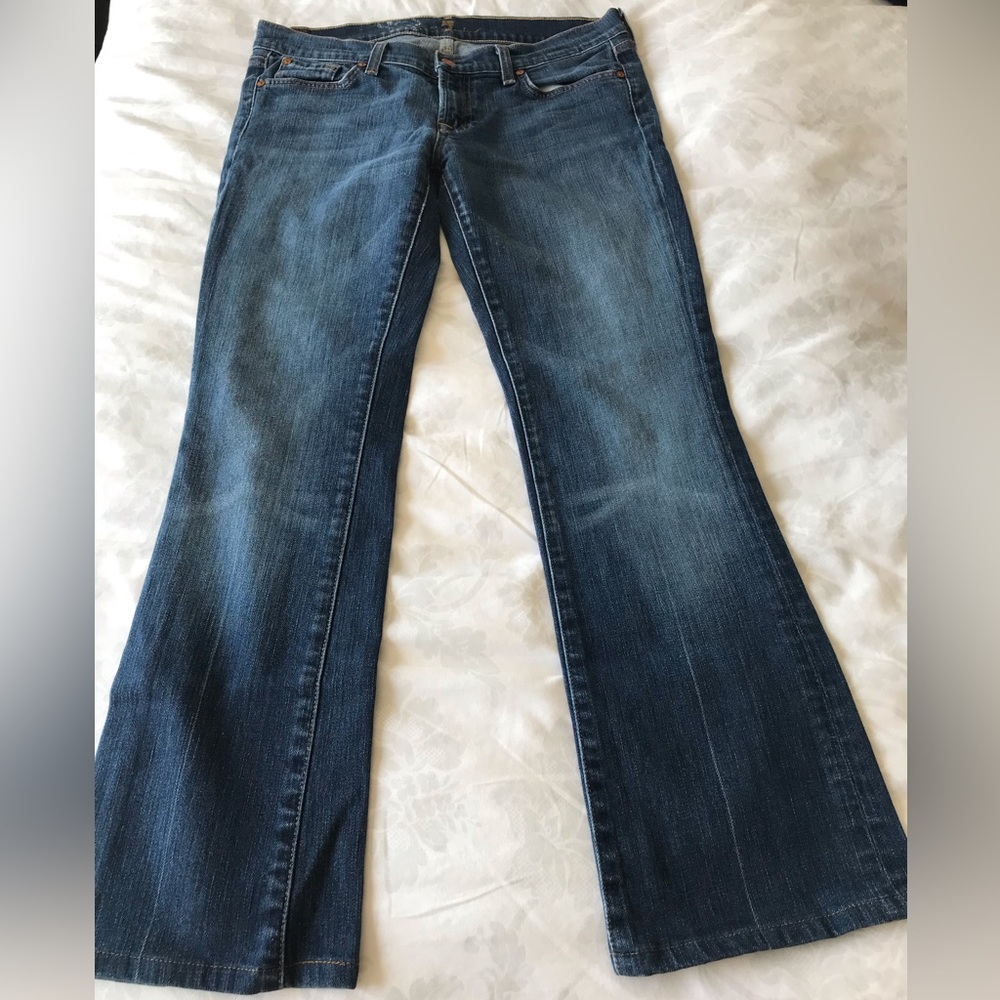 Seven 7 for all mankind Jeans Blue Soft Denim Women's size 30 Cut# 718078 Boot…